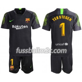 Fußballtrikots FC Barcelona TER STEGEN 1 Torwart Kinder Auswärts Trikotsatz 2019-2020